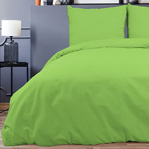 BUYMAX Bettwäsche 200x200 100% Baumwolle Baumwolle 3-Teilig Bettbezug - Bettwäsche-Sets 200 x 200cm mit 2 mal Kissenbezüge 80x80cm, ÖKO-TEX Renforcé-Bettwäsche Set mit Reißverschluss