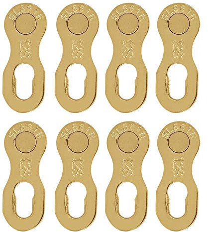 Eslabón de la cadena de la bicicleta, bicicleta de acero de 4 pares Bicicleta 12 Cadena de velocidad Piezas del conector del eslabón perdido Accesorio de ciclismo(Oro)
