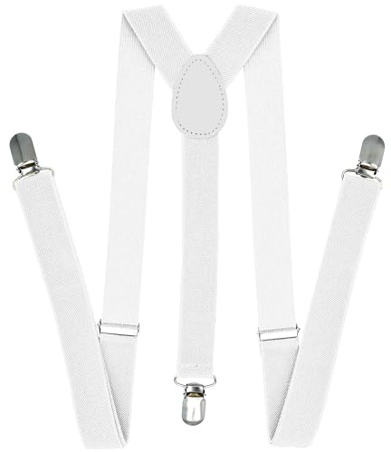 The Fancy Dress Mens Braces - Heavy Duty Fully Adjustable Elasticated Y-Back Men's Suspenders Braces For Trousers Wedding Casual Wear UK