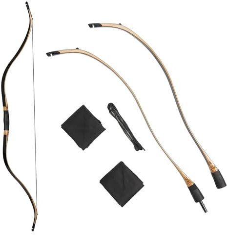 Toparchery Zerlegbarer Holz-Laminat-Recurve-Bogen für Erwachsene Anfänger und Jugendliche, 52 traditioneller Rechtshänder Bogen, Langbogen, Holz-Recurve-Jagdbogen für Outdoor-Trainingsübungen (40LB)