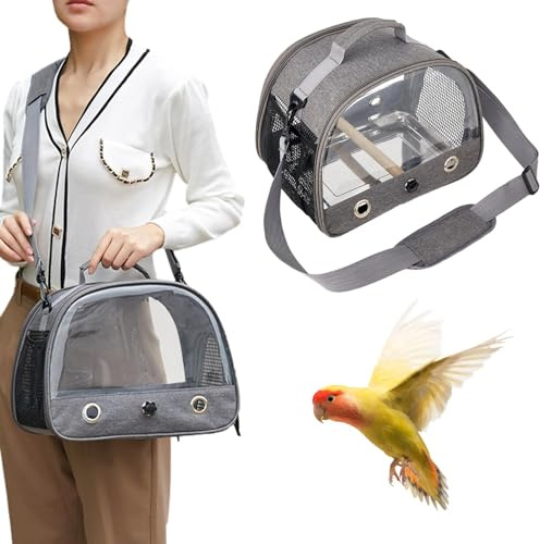 Trasportino da viaggio per uccelli, borsa da viaggio per pappagalli, piccola borsa per animali domestici, gabbia per trasporto di uccelli, trasportino portatile per uccelli, pappagalli, trasportino
