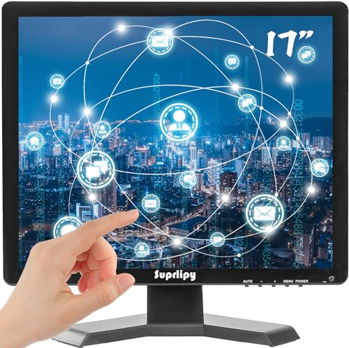 Suprlipy 17 Pollici Touch Screen 1280x1024 Supporto HDMI VGA AV USB BNC, 10 Punti Touch Capacitivo TFT LED Monitor per PC Portatile Xbox PS5 PS4 Switch POS Systems Built-in LounSpeakers