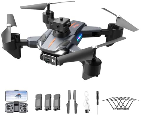 Aorwh 8K HD Dual Camera Drone Fjärrkontroll Flygplansleksaker med Automatisk Funktion för Att Undvika Hinder för Gåva 3st Batteri Hållbar Lätt Att Använda