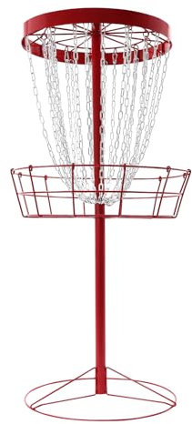 Dekltus Disc Golf Korb, Frisbee Golf Set mit 24 Ketten, Target mobiler Discgolf Frisbee Korb für Freizeit Outdoor Discgolfspiel, Rot