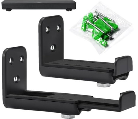 leryveo Profondità regolabile del supporto per soundbar, supporto per soundbar | Rack audio con profondità regolabile antigoccia - Supporto da parete per altoparlante per canale centrale per sala