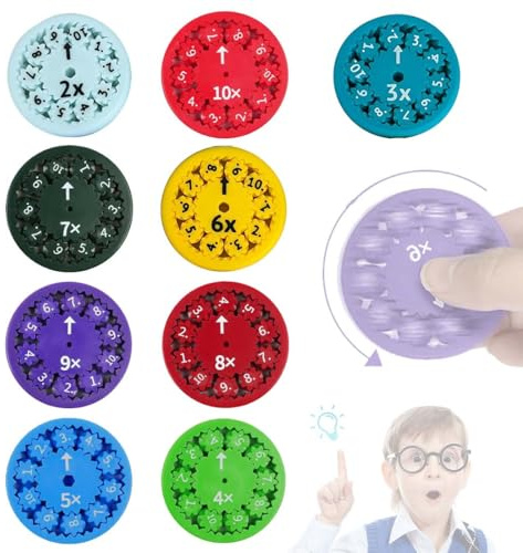 LAKJUOZ Math Fidget Spinner Mini Hand Spinner Silencieux Spinners Mathématiques Fidget Spinner Sensoriel Math Fact Jouets d'apprentissage Et D'Éducation pour Cadeaux De Fête