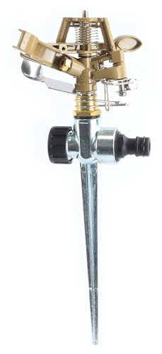 Arroseur à Impulsion 360° avec réglage de la portée et du Verrouillage, fabriqué en métal, idéal pour Le Jardin et l'arrosage Efficace