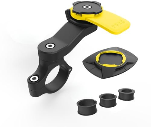 Laven & Ivory Bike Phone Holder for Smartphones (4.7-7.4) | 360° Rotating Motorcycle Phone Mount | Secure Handlebar Phone Holder for iPhone, Samsung, Cycling, Motorbikes & Scooters (Yellow)