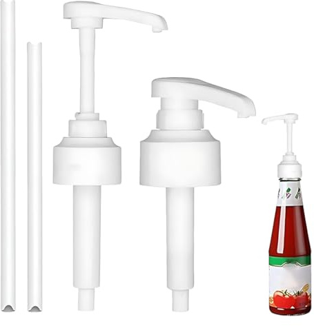 HABNI 2 Pièces Pompe Sirop pour Monin Distributeur Sirop Pompe avec Tuyaux Réutilisables Pompe Doseuse 10ml pour Monin Bouteilles de Sirop 1L et 700ML