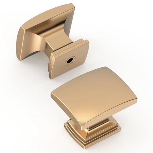Amerdeco 10 piezas de pomos para muebles Pomos para armarios Pomos Oro Champagne para cajones Aleación de zinc Pomos para puertas de armarios Pomos para cómodas Pomos para armarios UK0091