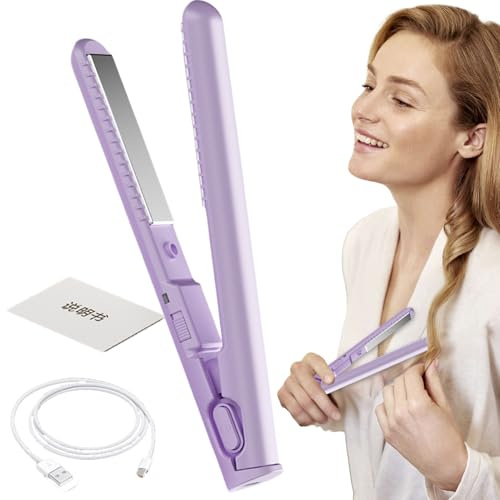 Fer À Friser Cheveux De Boucleur Sans Fil 2-En-1 Compact