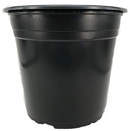 Nutley's 22cm Black Round Modiform 5 Litre Plastic Plant Pots - Pack quantity: 10
