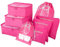 Vicloon Organisateur de Voyage, Lot de 8 Organiseurs de Bagage pour Voyage,Différents Tailles des Cubes Étanche Sacs de Voyage Rangement (Rose Rouge)