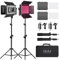GVM RGB LED Videoleuchte Panel mit Stativ, 60W LED Photography Continuous Light, Set App Steuerung 360° Vollfarbe Videolicht 3200K-5600K Studio licht für Photograpy Studio Video, Filme, YouTube Foto
