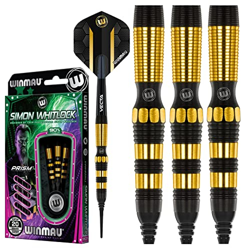 WINMAU Simon Whitlock Dynamic Special Edition 18 Gramm Softip Profi Wolfram Dartpfeile Set mit Flights und Schäfte