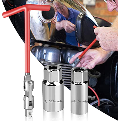 KOUHA Zündkerzenschlüssel Universal Zündkerzenschlüssel 16mm/21mm Zündkerzenschlüssel Satz für Auto und Motorrad Zündkerzen Entferner Werkzeug