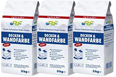 Rügenfarben RF Decken & Wandfarbe, weiß, 3x3 kg