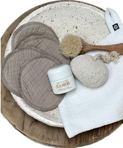 Musselin Abschminkpads (10 Stück) | 100% Baumwolle | nachhaltig | waschbar | wiederverwendbar | umweltfreundlich | für jeden Hauttyp | handgenäht (Mint)