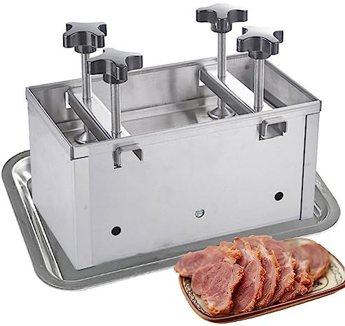 Stainless Steel Ham Press Mould - Stuffed Burger Maker With Twin-Screw Pressurization Device For Griling, Barbecue, Slider - Beef Patty Mold