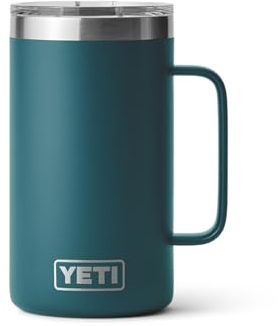 YETI Rambler Mug, Vacuum Insulated Stainless Steel Mug with Magslider Lid, Agave Teal, 24 oz (709 ml)