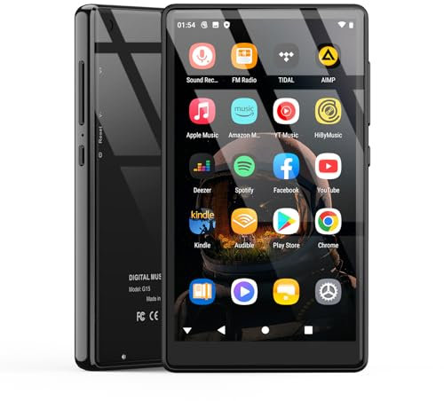 80GB MP3 Player with Bluetooth and WiFi, 5 Android Portable MP4 Player, Kids Player with Speakers, HiFi Sound, Music Player with Spotify, Amazon Music, YouTube, Play Store