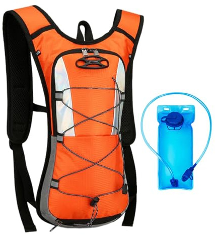 MagiDeal Sac à Dos d'hydratation de randonnée, avec vessie d'eau de 2 L, Sac à Dos d'eau, Sac d'hydratation pour Les Sports de Plein air, randonnée d'escalade, Orange