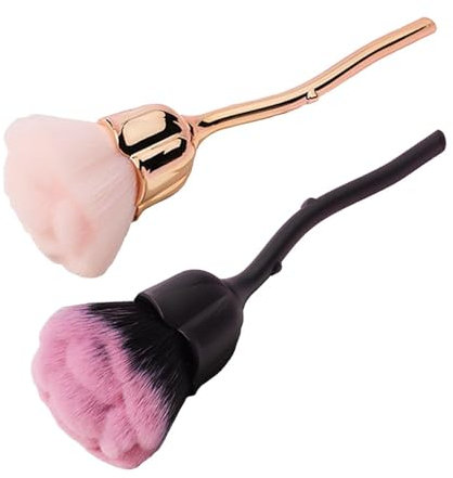 2 Spazzole Per Manicure, Spazzola Per Manicure Con Petali Di Rosa, Spazzola Per Spolverare Per Manicure, Accessori Per Manicure, Spazzola Per Strumenti Per Trucco