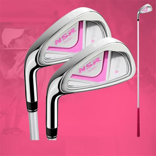 #7/#9 Golfjärn för vänsterhänt junior, barn golfklubb järn, 3-12 år pojke flicka utomhus golfsport (vänster, ålder 6-8, rosa (#9))