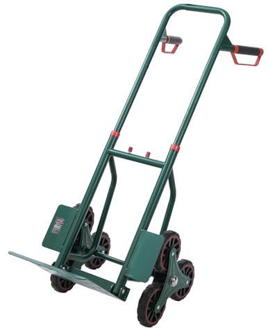 KATSU Tools Folding Stair Climbing Hand Truck | Heavy Duty Sack Truck | 150kg Load | 6-Wheels | Height Adjustable | Telescopic Handle | Cargo Parcel Warehouse Delivery Cart