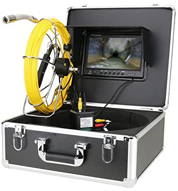 YXZQLOZ Telecamera di ispezione per fognature, telecamera per fognatura con localizzatore, monitor DVR per ispezione tubi fognari, con contatore contatore, autolivellante (30 m)