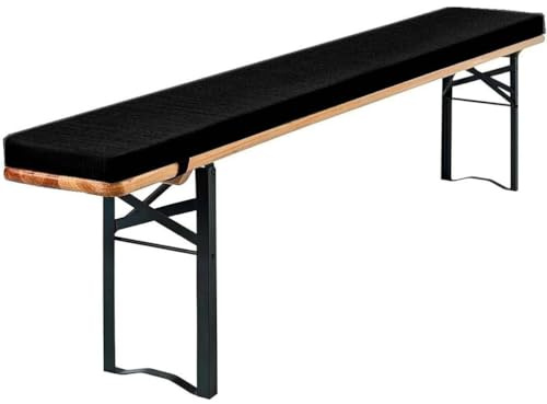 Générique Coussin Rembourré pour Banc De Brasserie 220 X 25/170 X 25/180 X 30 Amovible Et Lavable pour Mobilier De Tente À Bière, Coussins D'assise pour Jardin Terrasse,Noir,140x28x3cm