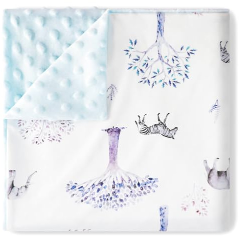 AQOKKA Organic Cotton Baby Blanket for Newborn Soft Unisex Double Layer Sleeping Blankets for Toddlers Kids Baby Girls Boys Nursery Duvet Cover Gifts 75x100cm