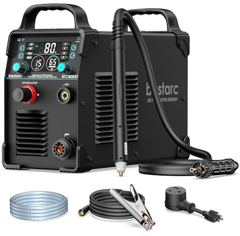 Bestarc Taglierina al plasma CNC con torcia CNC, [arco pilota blow back] [sensore d'aria] 80 Amp Non-HF CNC Plasma Cutter Machine, 110/220 V doppia tensione, 5/8 Clean Cut 4 cm Max Cut, 2T/4T, PA/PT