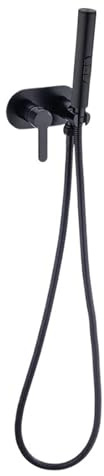 Rubinetto per bidet con doccetta per bidet oro spazzolato, miscelatore da parete per acqua calda e fredda, con tubo flessibile, 3 funzioni, portatile, set nero