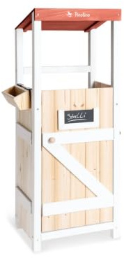PINOLINO Hobby Horsing Stall Stalli, establo para Caballos enchufables, práctico Soporte para 2 Caballos, con comedero para Colgar, Madera de coníferas, Ancho 37 cm, Profundidad 26 cm, Alto 97 cm