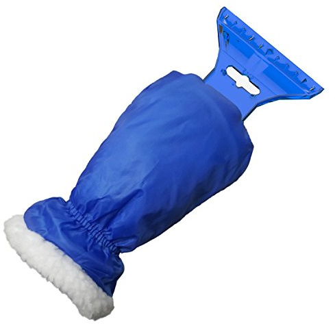 AUPROTEC Rascador de Hielo para coche con Guante protector y perfil dentellado - color: blu