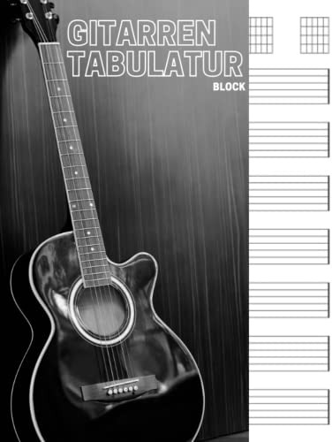 Gitarren tabulatur block: 7 Tabulator Zeilen pro Seite, 6 Gitarren Akkorddiagramme pro Seite. Ideal für musiker, gitarristen oder musiklehrer.(110 ... Format A4, tab buch, gitarre tabulatur)
