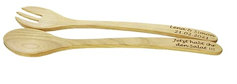 Salatbesteck, Holzbesteck, persönliche Gravur lustiges Geschenk