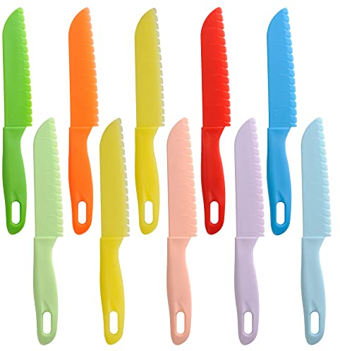 ONUPGO 10 pièces enfants Chef couteau en nylon/couteau à fruits pour enfants, couteau à laitue ou couteau à salade