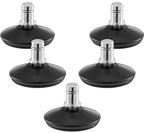 kwmobile Bürostuhl Gleiter 5er Set - Bodengleiter für Schreibtischstuhl 11mm x 22mm - Drehstuhl Füße Parkett Fliesen - Stuhl Fußgleiter - schwarz