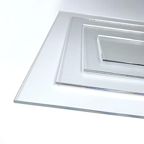 Plaque verre acrylique 1 mm. Feuille de verre acrylique. Verre acrylique transparent. Verre synthétique. Plaque PMMA XT. - 10 x 10 cm (100 x 100 mm) -