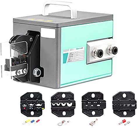 ALSUP Outil de sertissage pneumatique 1.3T Machine pneumatique de sertissage de cosses avec 4 Jeux de Matrices, dénudeur et pédale 0.5-0.8MPa Convient à Tous Les Types de cosses jusqu'à 16mm².