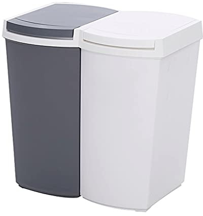 XUNTING Kitchen Garbage Can Kitchen Trash Bin Classification Trash Bin Double Bin Integrated Trash Bin Indoor Waste Paper Basket with Lid 23L/6bal Room Decor