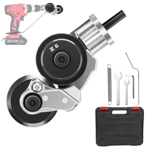 Elektrischer Bohrplattenschneider,Blechschere für Akkuschrauber,Blechknabber Aufsatz von Handbohrmaschine,Blech Metal Nibbler,Blechmesser zum Schneiden von Eisen, Weißblech, Stahl, Kupfer, Aluminium