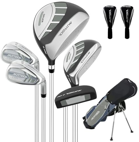 XDriveMax 6-Piece Complete Golf Club Set, Golf Set Including Stand Bag, 1# Drive, 5# Hybrid, 6/7#, 9/P# Iron and Putter Right-Handed