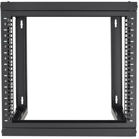 VEVOR 9U Server-Rack, Wandhalterung, Netzwerk-Rack für 48,3 cm IT- und AV-Geräte, offener Rahmen, 45,7 cm tief, 68 kg maximale Tragfähigkeit