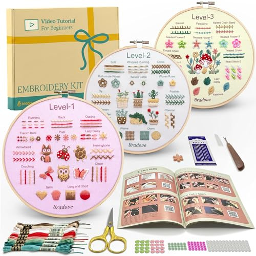 Bradove Hand Embroidery Kit for Beginners