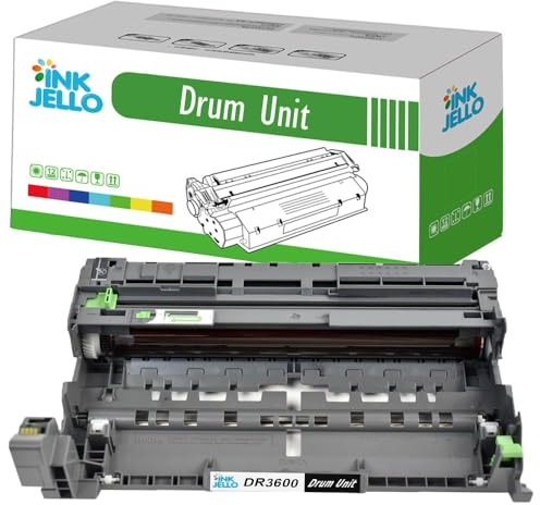 Inkjello DR3600 Drum Unit For Printer, Compatible With Brother HL-L5210DN HL-L5210DW HL-L5215DN HL-L6410DN HL-L6415DN MFC-L5710DN MFC-L5710DW MFC-L5715DN MFC-L6710DW MFC-L6910DN (Black, 1-Pack)