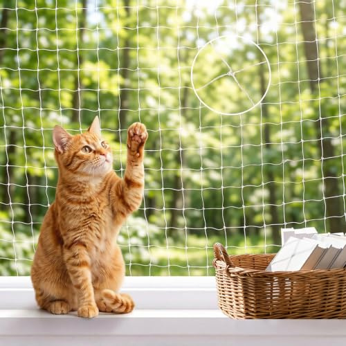 Cat Netting Balcony Netting for Apartment(10 * 33ft) Anti-Fall Fence Net Pet Fence Nets Pet Mesh Fence Balcony Safety Net for Patio, Balcony, Rail, Stairs, Terraces