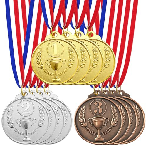 Jerhyun 12 Pezzi Medaglie Premiazioni, Medaglie in Metallo Adatto Tutti Tipi Eventi Sportivi, Gare Spelling (Stile A)
